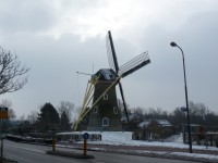 Mühle in Domburg im Winter