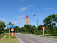 Ortseingang Westkapelle mit Leuchtturm