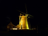 Mühle Zoutelande bei Nacht